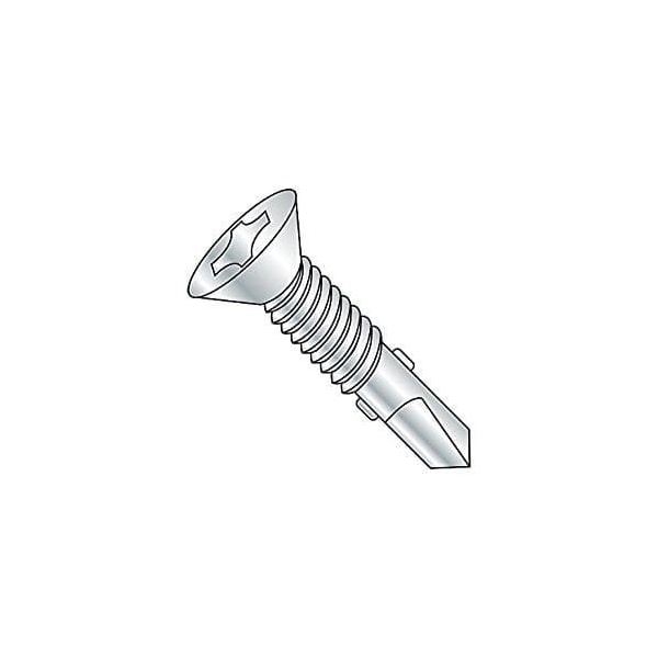 Newport Fasteners Self-Drilling Screw, 1/4"-20 x 2-3/4 in, Zinc Plated Steel Flat Head Phillips Drive, 1000 PK 976467-1000 - main